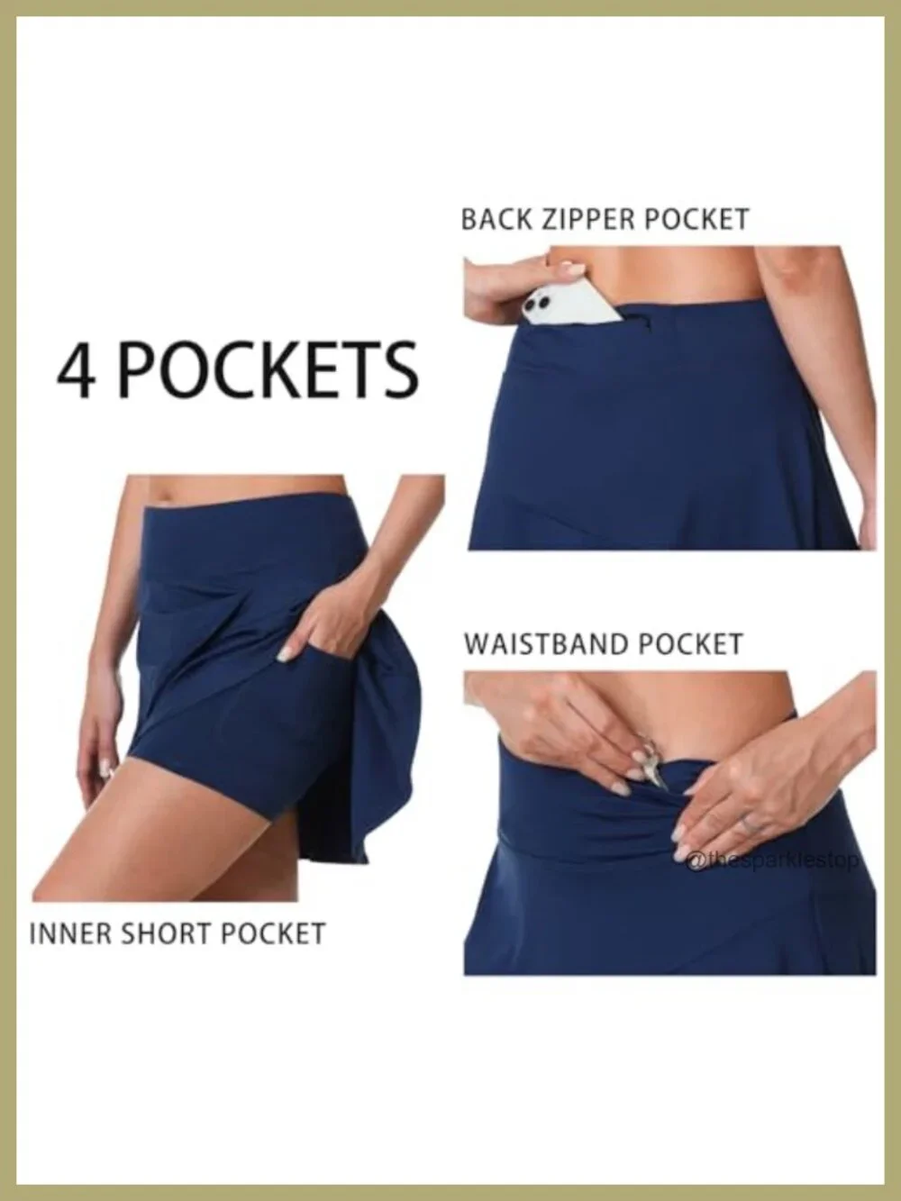 Women's Golf Skort with Pockets High Waisted Athletic Tennis Skirt